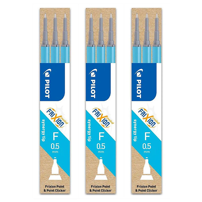 PILOT Set de 3 Recharges friXion Point (BLS-FRP5) Turquoise x 3