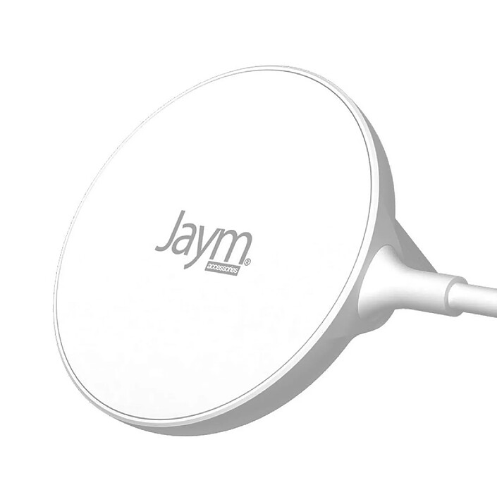 Acheter Jaym Chargeur à Induction 15W Aimanté MagSafe Avec Parasurtenseur et Fonction Stand Blanc