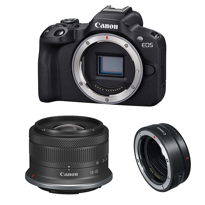 CANON EOS R50 + RF-S 18-45mm f/4.5-6.3 IS STM + Bague EF-EOS R