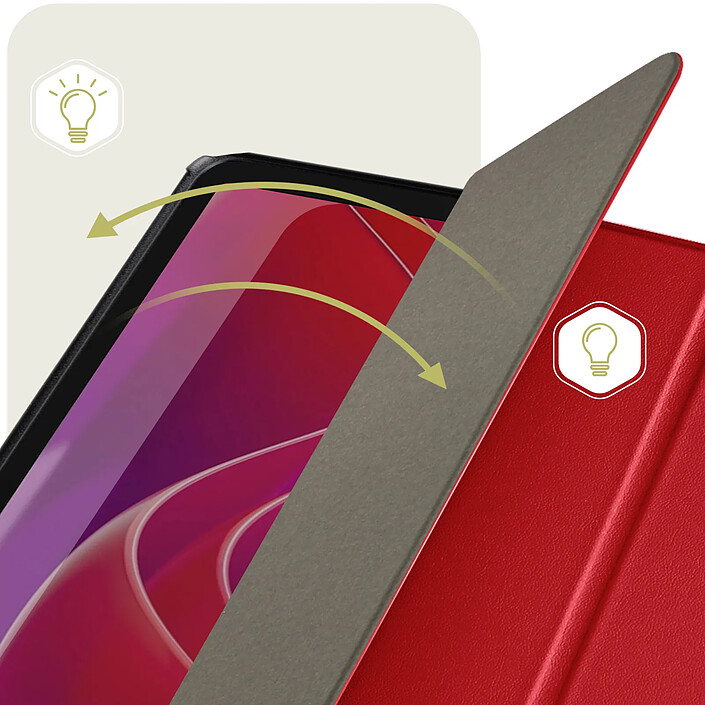 Avizar Housse Trifold pour Lenovo Tab M11 Clapet Support Multipostions Rouge pas cher
