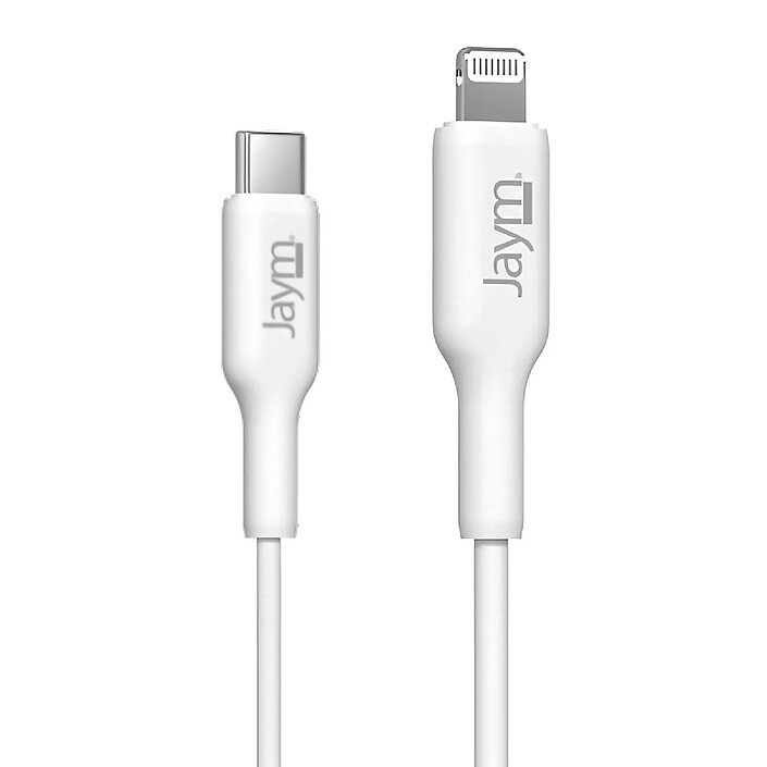 Jaym Câble de Charge et Synchronisation de donnée USB-C / Lightning MFI PD 3.0 3A 2M Blanc