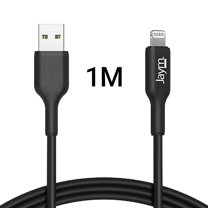 Acheter Jaym Câble de Charge et Synchronisation de donnée USB vers Lightning MFI 2,4A 1M Noir