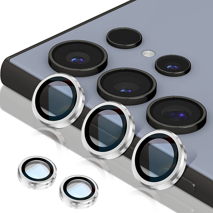Enkay Protège Caméra pour Samsung Galaxy S24 Ultra Verre Trempé 9H Argent pas cher