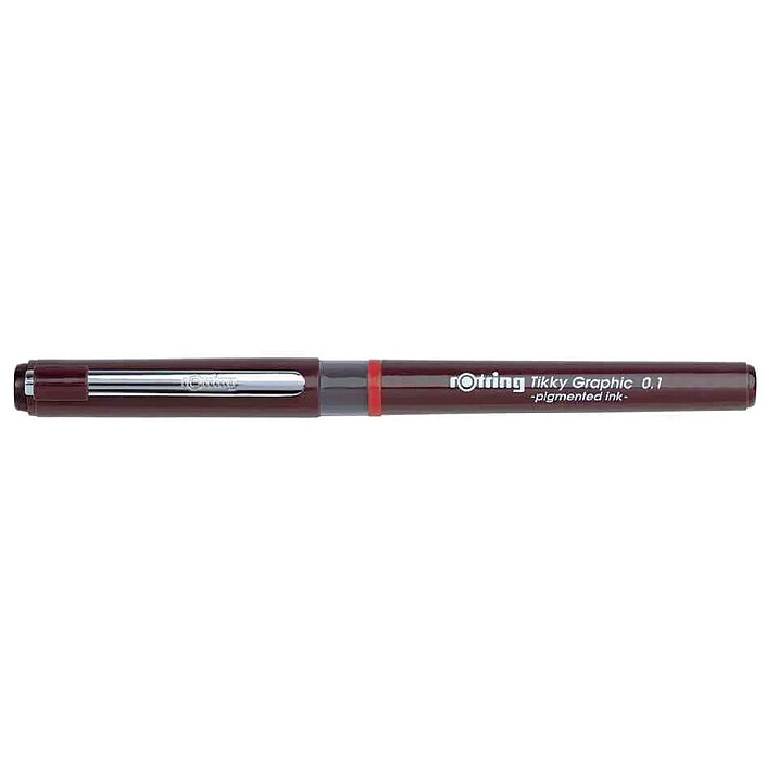 ROTRING Stylo feutre Tikky Graphic Rouge Vin Tracé 0,1 mm Noir