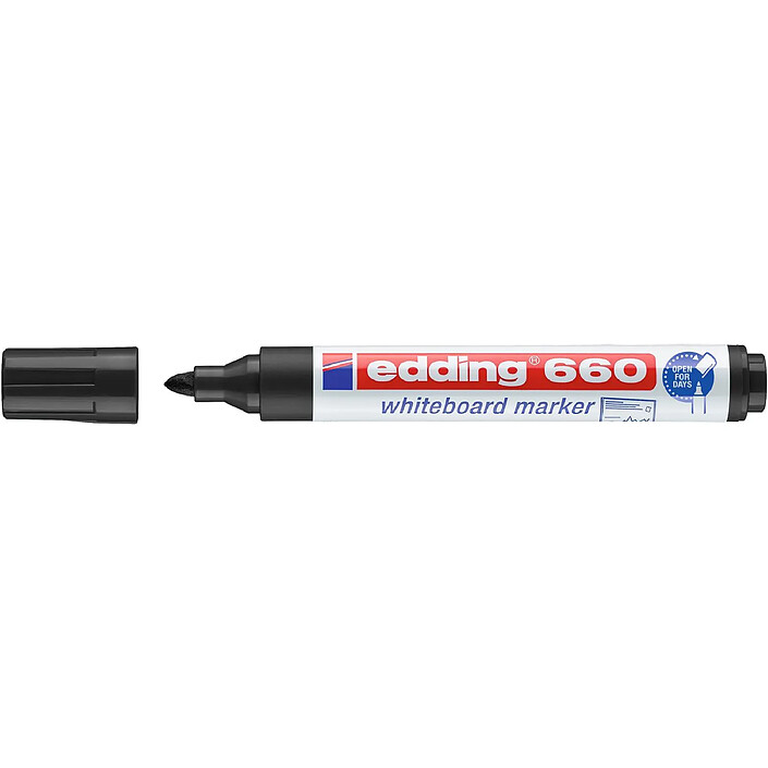 EDDING Marqueur pour Tableaux blancs 660 Noir Pointe Ronde 1,5-3 mm x 10