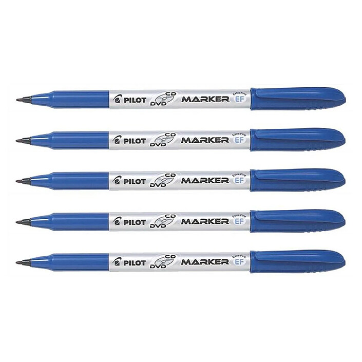 PILOT Marqueur CD-DVD Begreen Pointe Moyenne Bleu x 5
