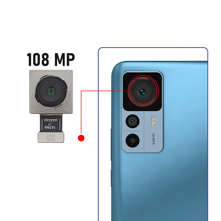 Avis Clappio Caméra Arrière pour Xiaomi 12T Capteur principal 108MP