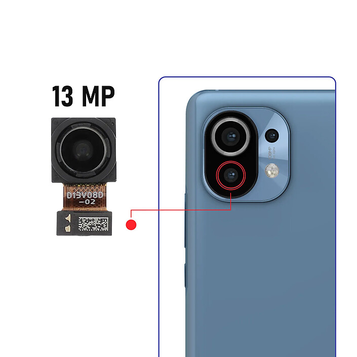 Avis Clappio Caméra Arrière Capteur Ultra Grand angle 13MP pour Xiaomi Mi 11 5G