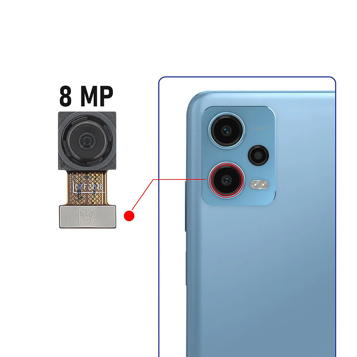 Avis Clappio Caméra Capteur Ultra Grand angle 8MP pour Xiaomi Redmi Note 12 5G