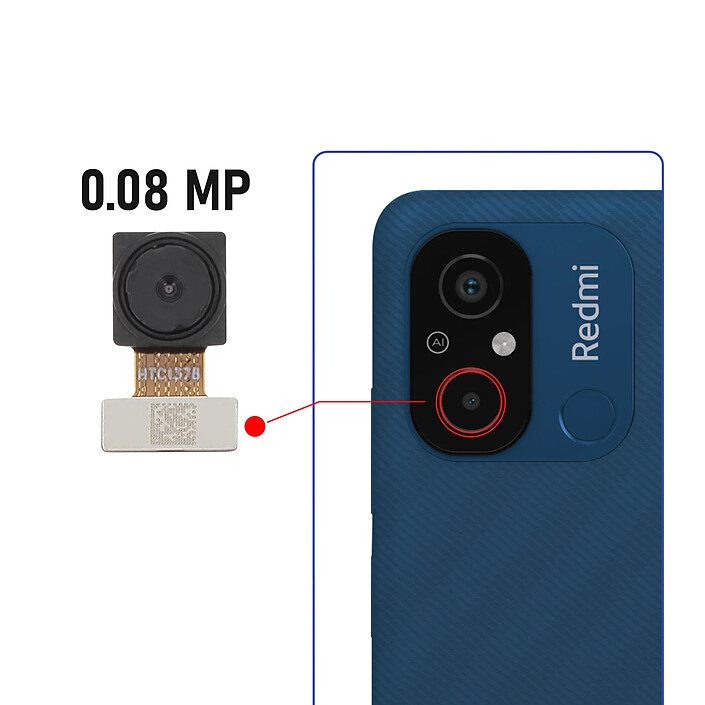 Avis Clappio Caméra Arrière pour Xiaomi Redmi 12C Capteur profondeur 0.08MP