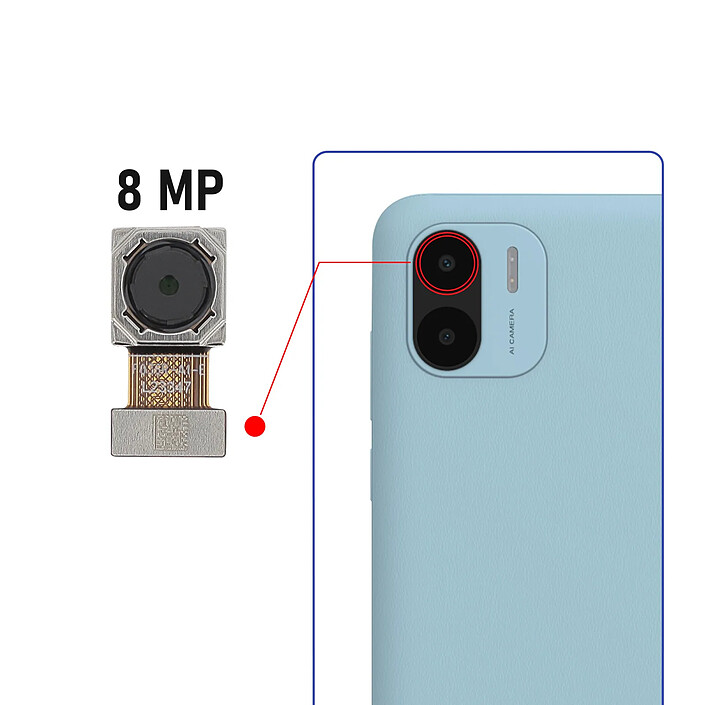 Avis Clappio Caméra Arrière pour Xiaomi Redmi A2 Capteur principal 8MP