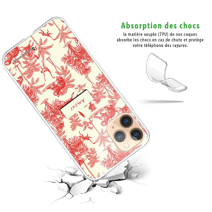 Avis LaCoqueFrançaise Coque iPhone 11 Pro Max silicone transparente Motif Botanic Amour ultra resistant