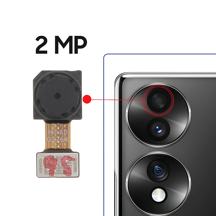 Avis Clappio Caméra Arrière pour Honor 70 Capteur profondeur 2MP