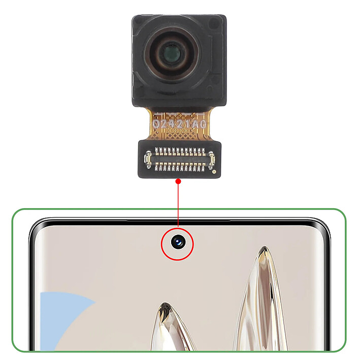 Avis Clappio Caméra Avant pour Honor 70 Capteur Selfie 32MP Noir