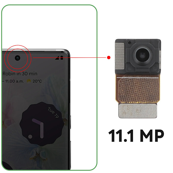 Avis Clappio Caméra Avant pour Google Pixel 6 Pro Capteur Selfie 11.1MP
