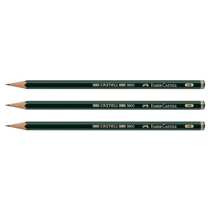 FABER-CASTELL Crayon papier 9000 hexagonal mine 2mm HB x 3