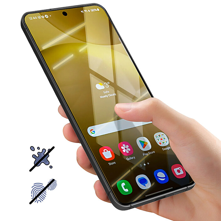 Acheter Avizar Verre Trempé pour Galaxy S24 Anti-traces Biseauté 5D Full Glue Noir
