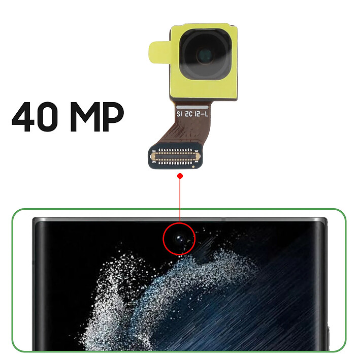 Avis Clappio Caméra Avant pour Samsung Galaxy S22 Ultra Capteur Selfie 40MP