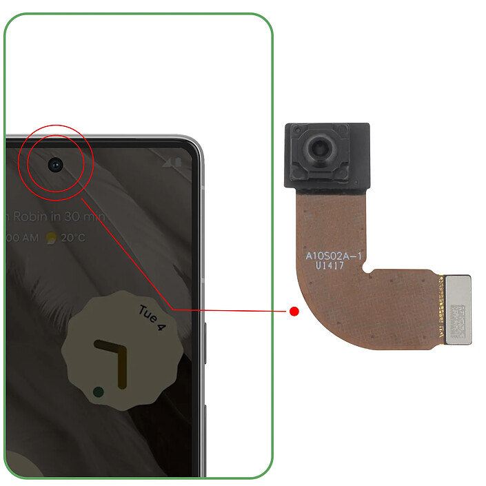 Avis Clappio Caméra Avant pour Google Pixel 7 Capteur Selfie 10.8MP