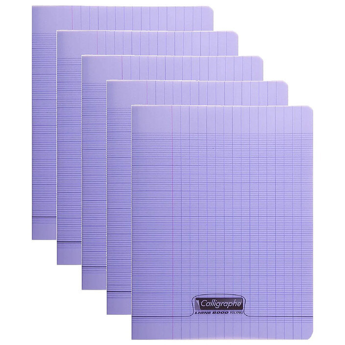 CALLIGRAPHE Cahier piqué POLYPRO 17x22 cm 96 p séyès 90g Violet x 5
