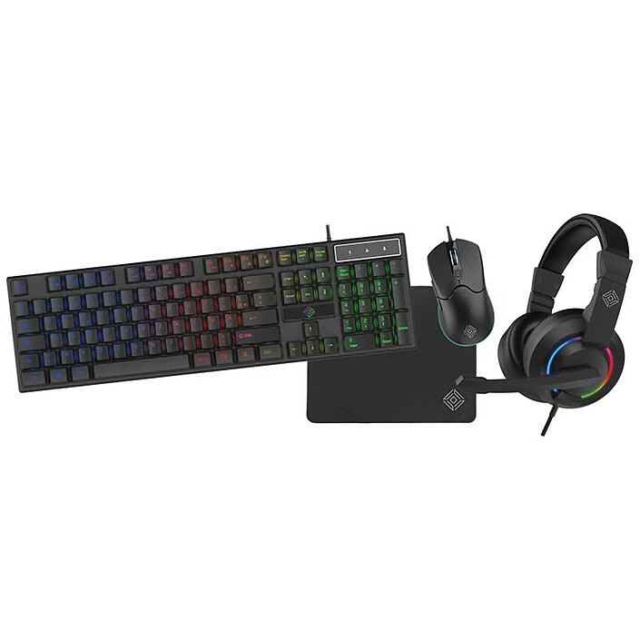 subsonic - Pack d'accessoires gamer pour PC - Clavier AZERTY - Souris - Casque gaming - tapis de souris