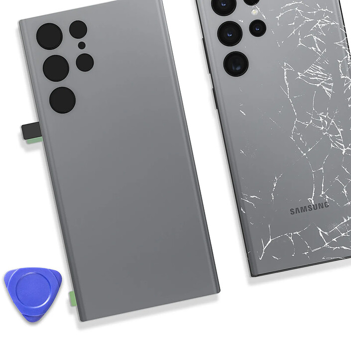 Acheter Clappio Vitre arrière de remplacement pour Samsung Galaxy S22 Ultra Gris