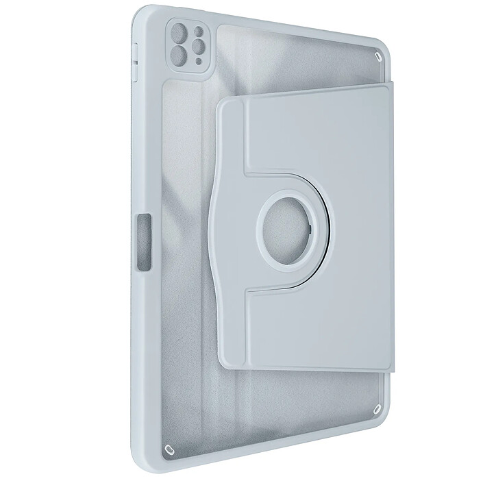 Avizar Étui pour iPad Pro 11 2024 / M5 2025 Clapet Support Rotatif avec Protège Caméra Bleu pâle