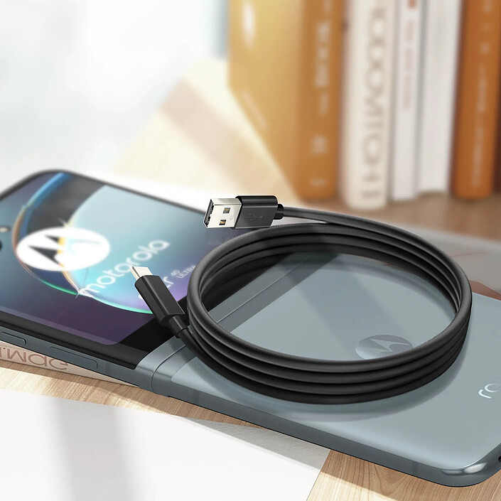 Motorola Câble USB vers USB-C  Original - Charge et Synchronisation Noir 1m pas cher