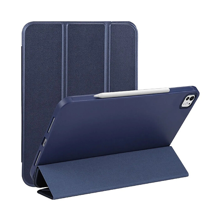 Evetane Étui Smart Cover iPad Air 6 (M2) et iPad Air 7 (M3) 13' bleue à Rabat avec Support