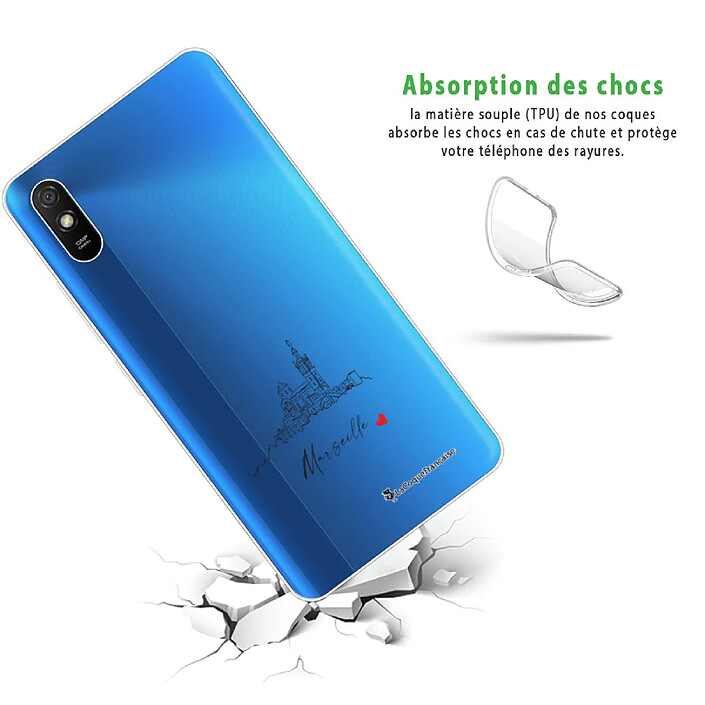 Avis LaCoqueFrançaise Coque Xiaomi Redmi 9A 360 intégrale transparente Motif Marseille Notre Dame Tendance .