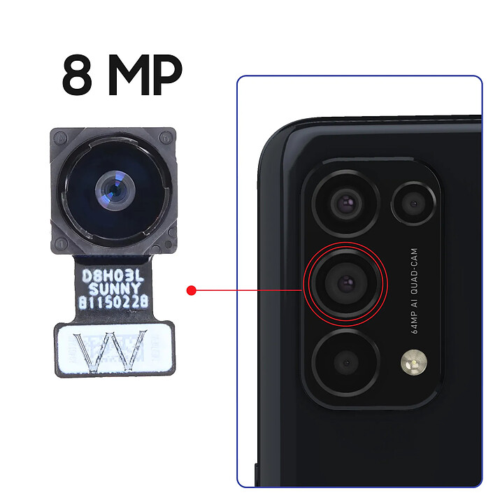 Avis Clappio Caméra Ultra Grand angle pour Oppo Find X3 Lite 8MP