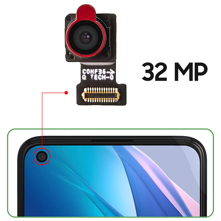 Avis Clappio Caméra Avant pour Oppo Find X3 Lite Capteur Selfie 32MP