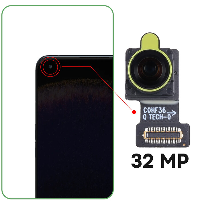 Avis Clappio Caméra Avant pour Oppo Find X5 Pro Capteur Selfie 32MP