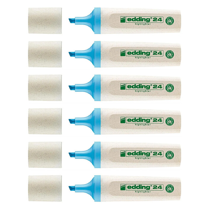 EDDING Surligneur Ecoline 24 Bleu clair Pointe Biseautée 2-5 mm x 6