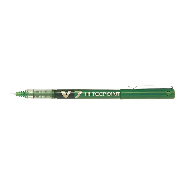 PILOT Stylo roller Hi-Tecpoint V7 Encre liquide Pointe moyenne Vert x 12