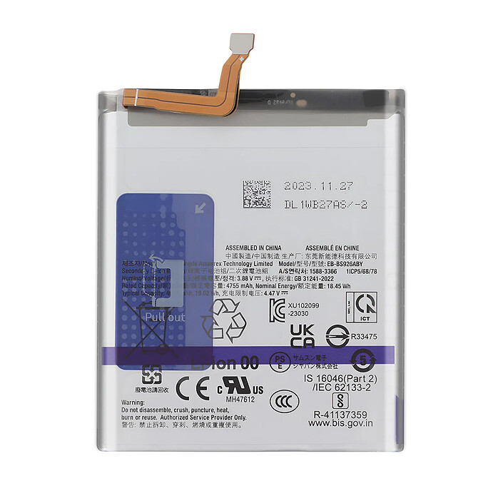 Clappio Batterie interne pour Samsung Galaxy S24 Plus 4900mAh EB-BS926ABY
