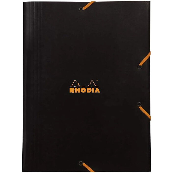 RHODIA chemise à élastiques 3 rabats BLACK 24 x 32 cm