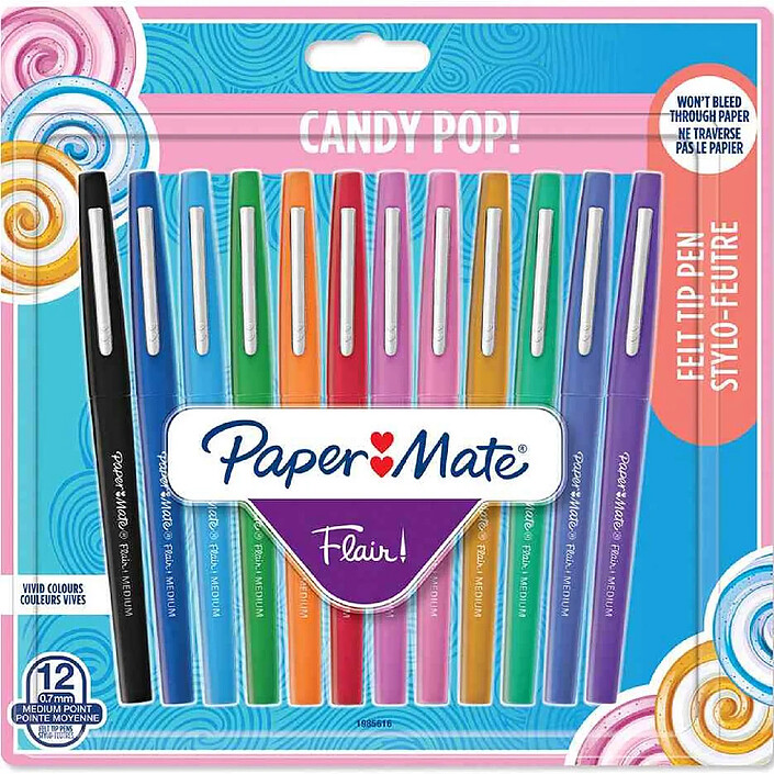 PAPER MATE feutre Flair 'Candy Pop', étui de 12