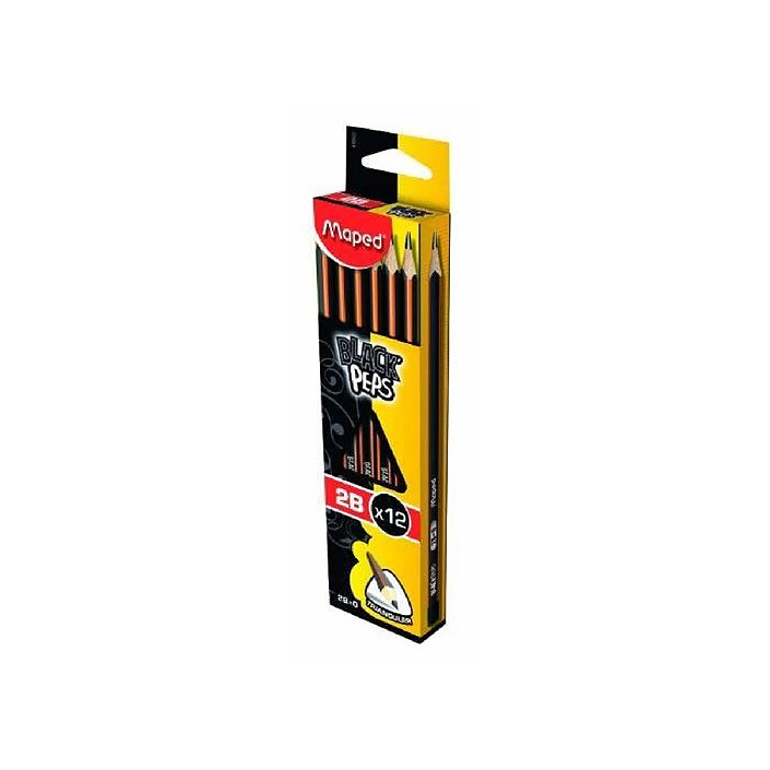 MAPED Boite de 12 Crayons à papier BLACK'PEPS 2B