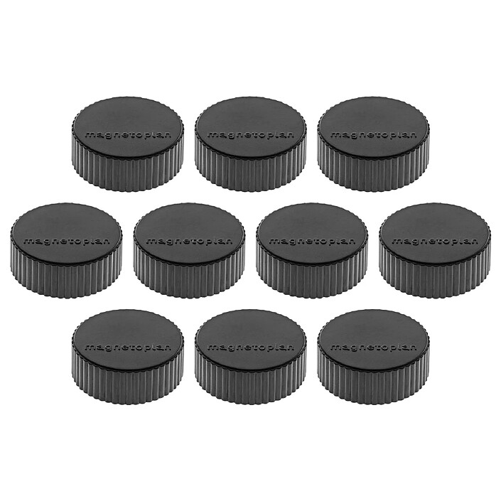 MAGNÉTOPLAN Paquet de 10 Discofix aimant rond 'magnum' 2Kg Noir