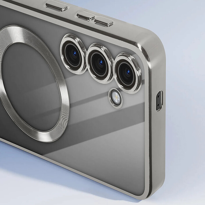 Acheter Avizar Coque MagSafe pour Samsung S23 FE en Silicone Contour Chromé Argent