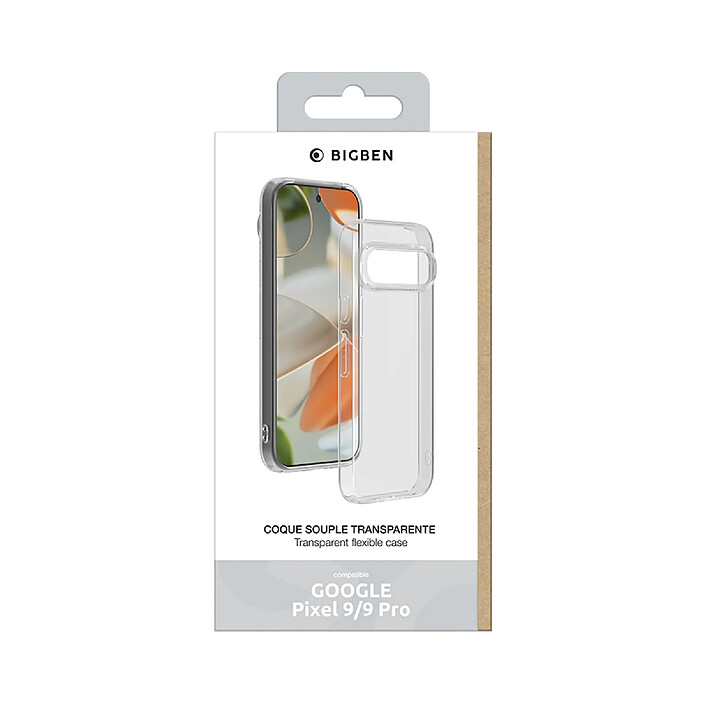 BigBen Coque pour Google Pixel 9 / 9 Pro Souple SiliSoft MFG Anti-jaunissement Transparent pas cher