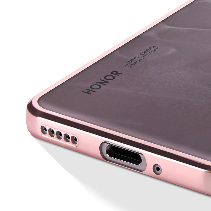 Acheter Avizar Coque pour Honor 200 Pro Dos Transparent Contour effet Chromé Rose champagne