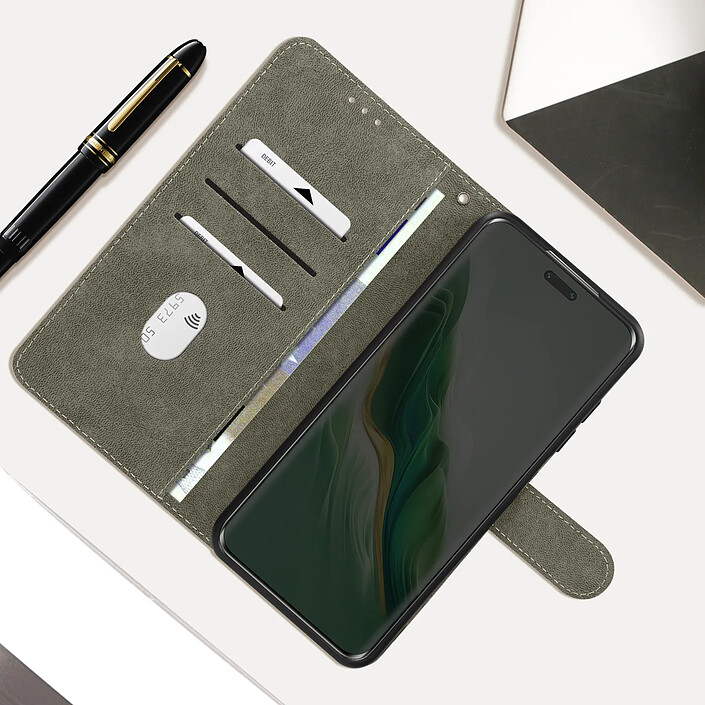 Avis Avizar Housse pour Honor Magic 6 Pro Effet Brossé Portefeuille et Support