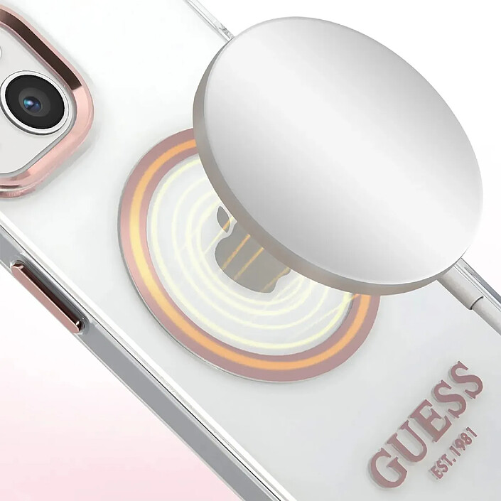 Acheter Guess Coque Magsafe pour Apple iPhone 14 TPU Gold Outline Transparent