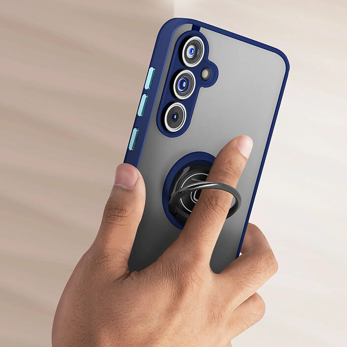 Avis Avizar Coque pour Samsung Galaxy A55 Bague Métallique Fonction Support Bleu nuit