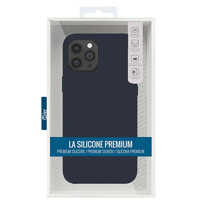 Jaym Coque pour Apple iPhone 12 Pro Max Premium Silicone Microfibre Bleu pas cher
