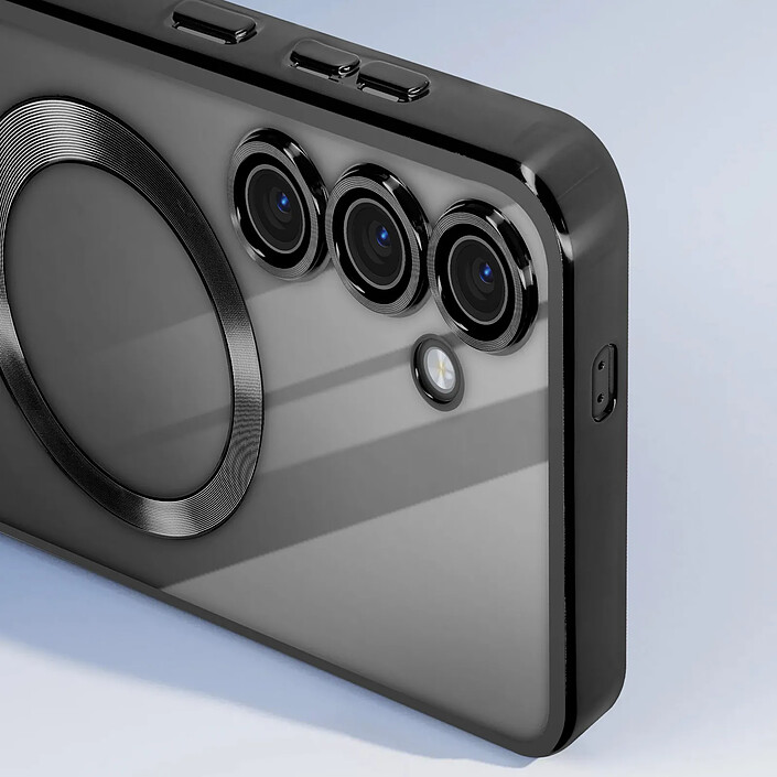 Acheter Avizar Coque MagSafe pour Samsung S23 FE en Silicone Contour Chromé Noir