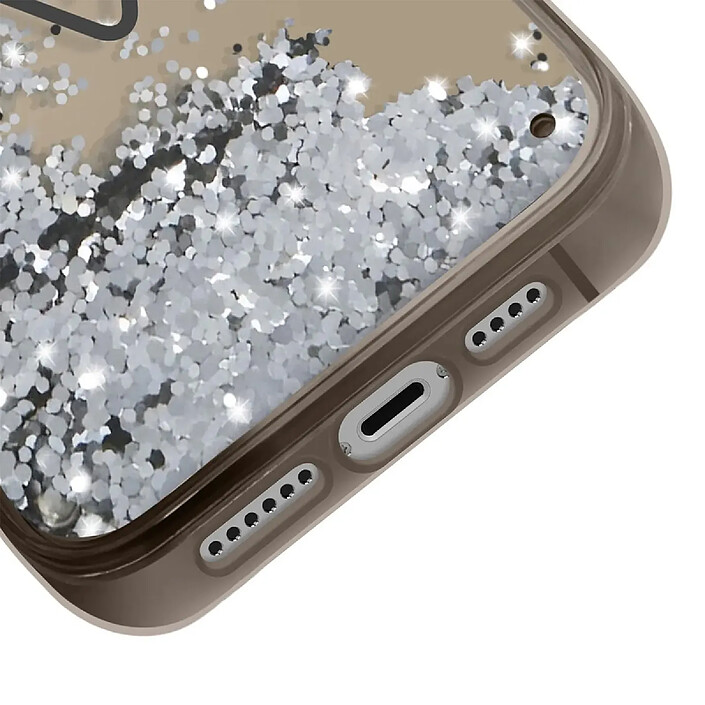 Acheter Guess Coque pour Apple iPhone 14 Pro Max Glitter Palm à paillettes Noir