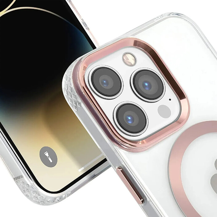 Acheter Guess Coque Magsafe pour Apple iPhone 14 Pro Max TPU Gold Outline Transparent